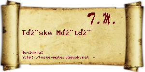 Tüske Máté névjegykártya